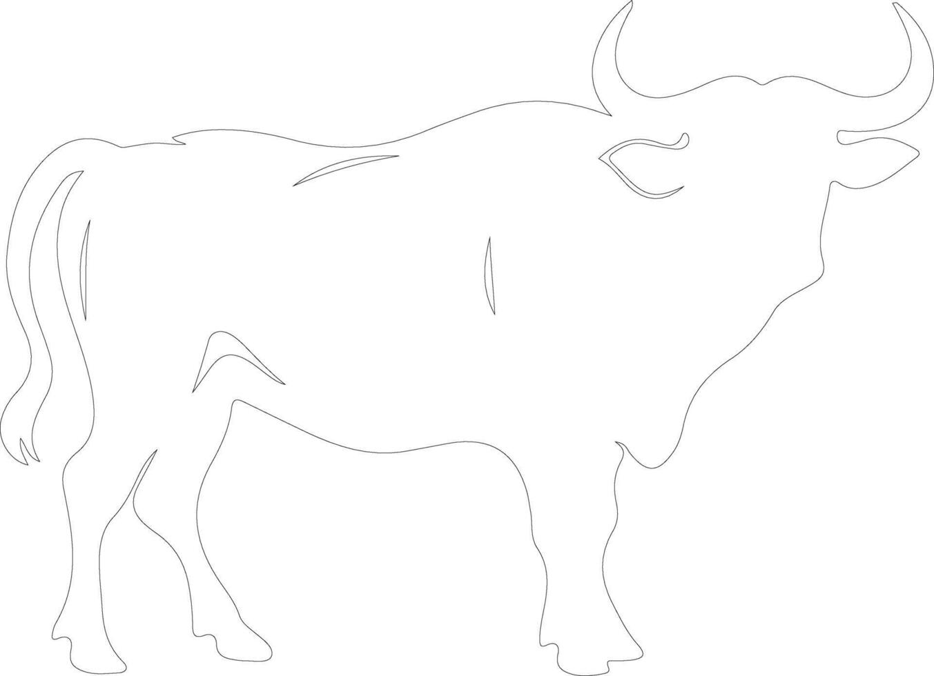 bull outline silhouette vector