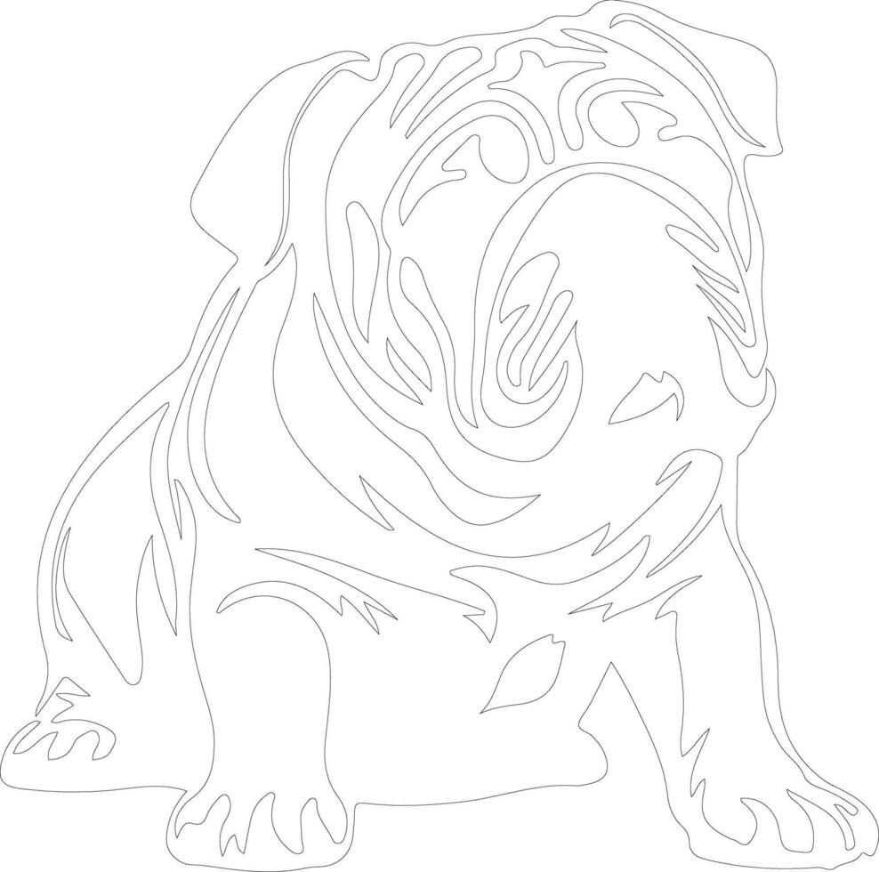 bulldog outline silhouette vector