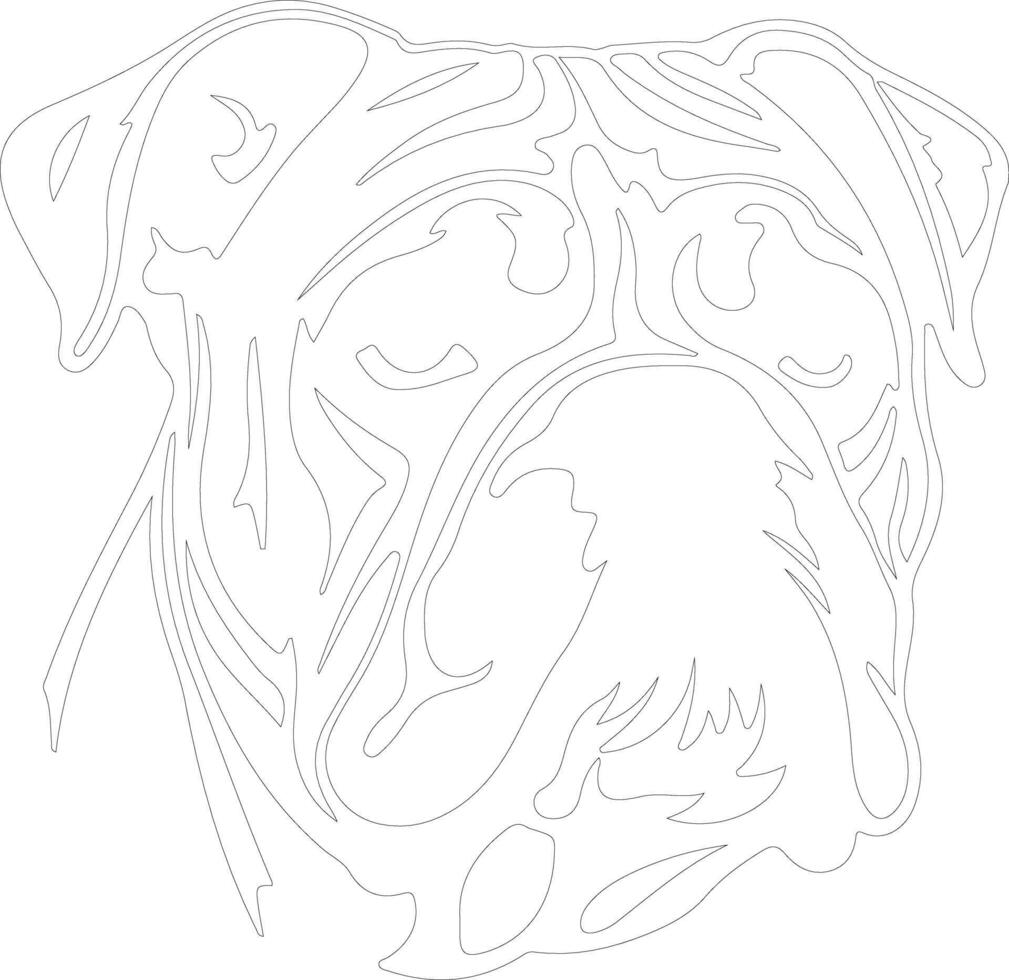 Bulldog  outline silhouette vector