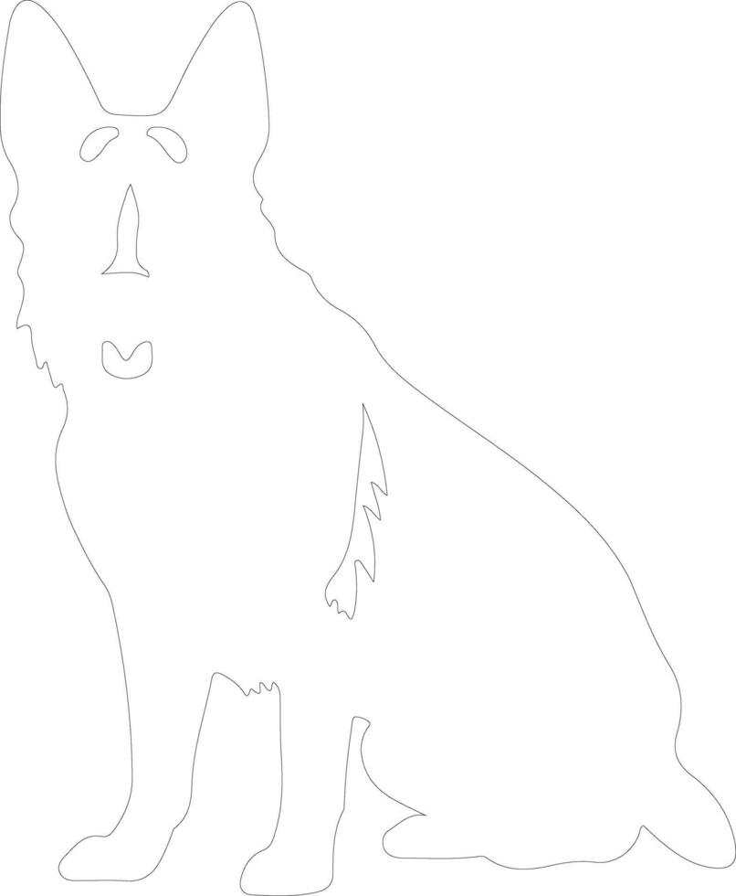 German Shepherd  outline silhouette vector