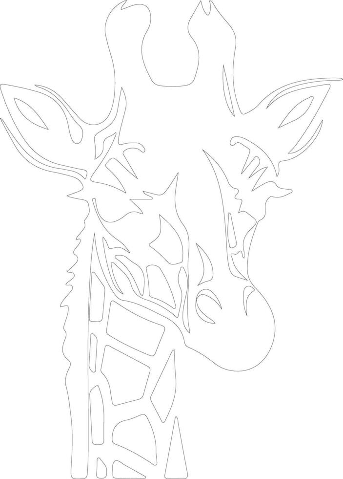 giraffe   outline silhouette vector