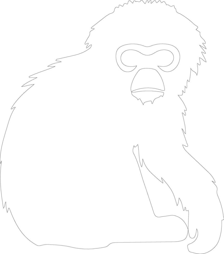 gibbon    outline silhouette vector