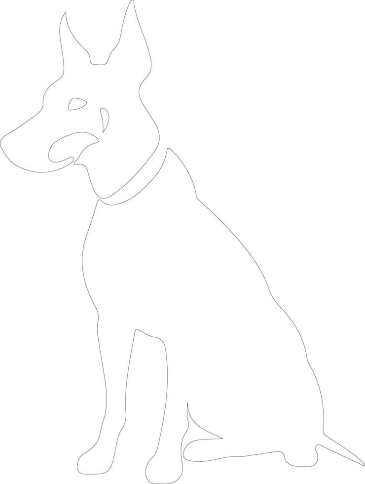 Doberman pinscher    outline silhouette vector