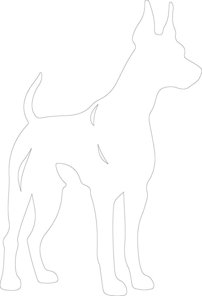 Doberman Pinscher  outline silhouette vector