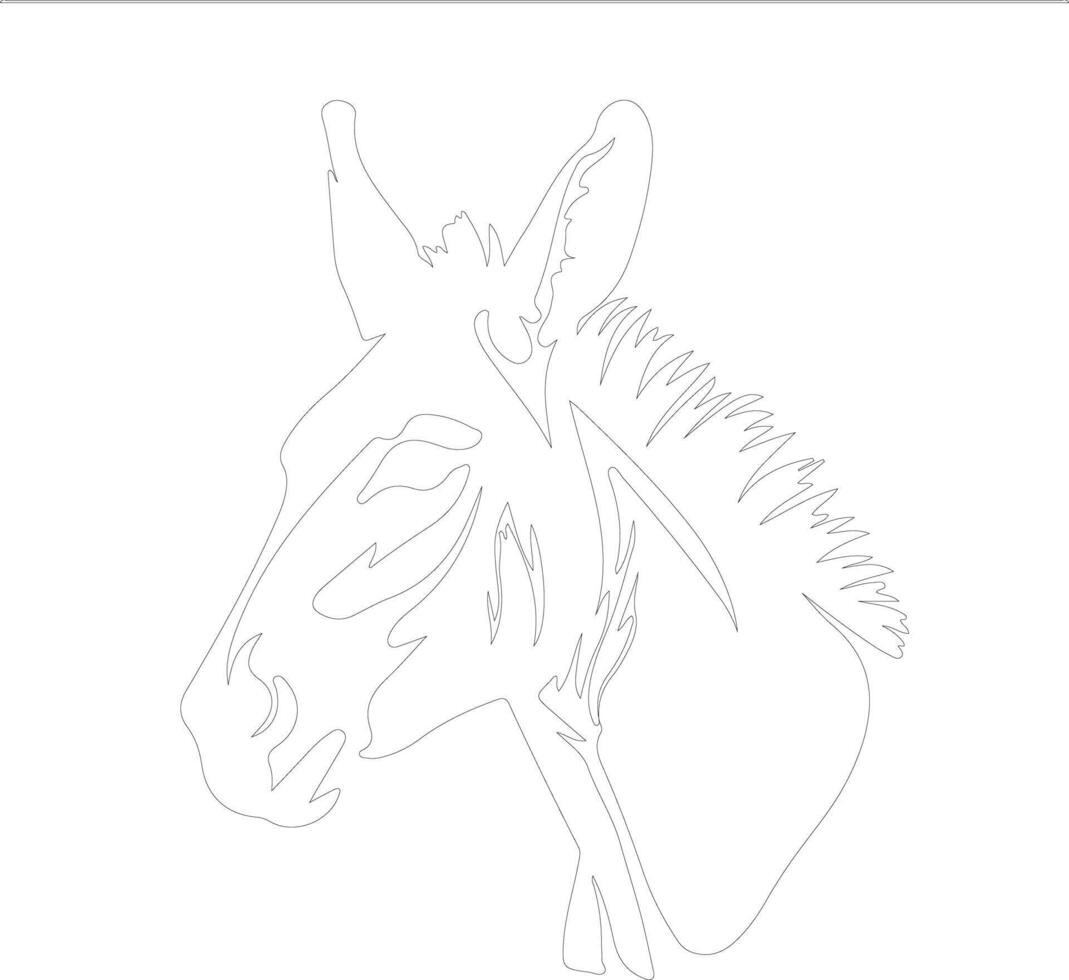 donkey    outline silhouette vector