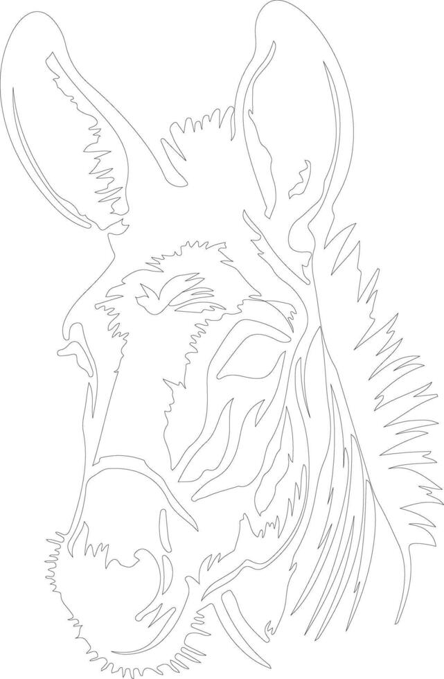 donkey   outline silhouette vector