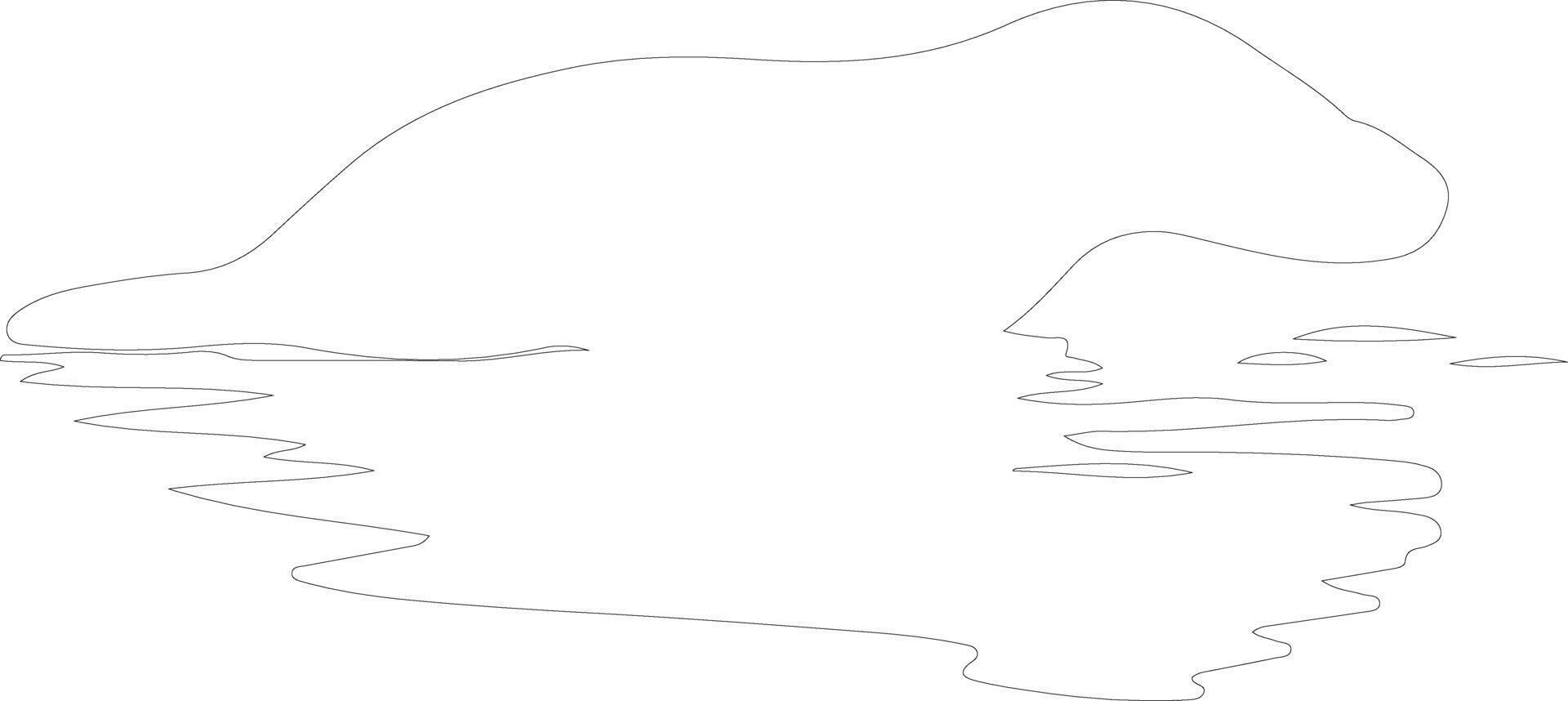 duck-billed platypus outline silhouette vector