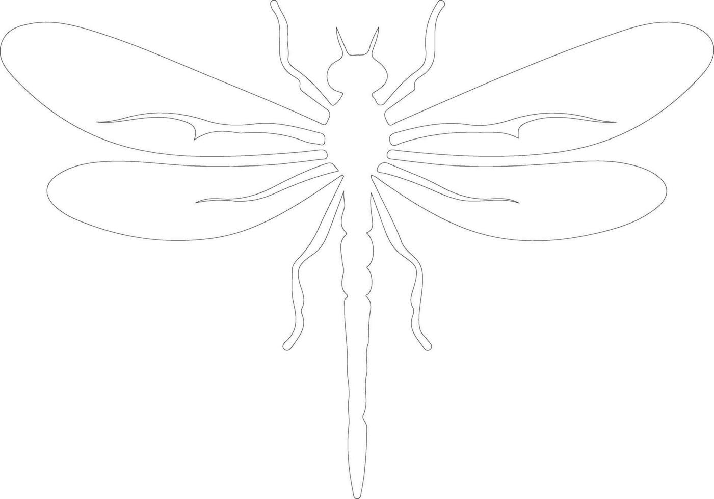 dragonfly    outline silhouette vector