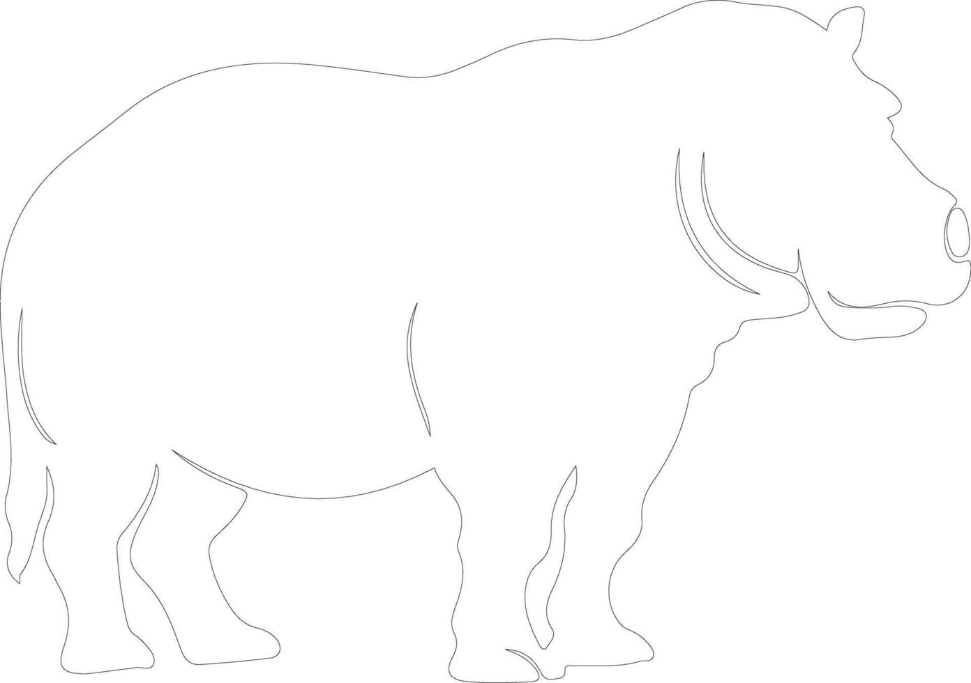 hippo  outline silhouette vector