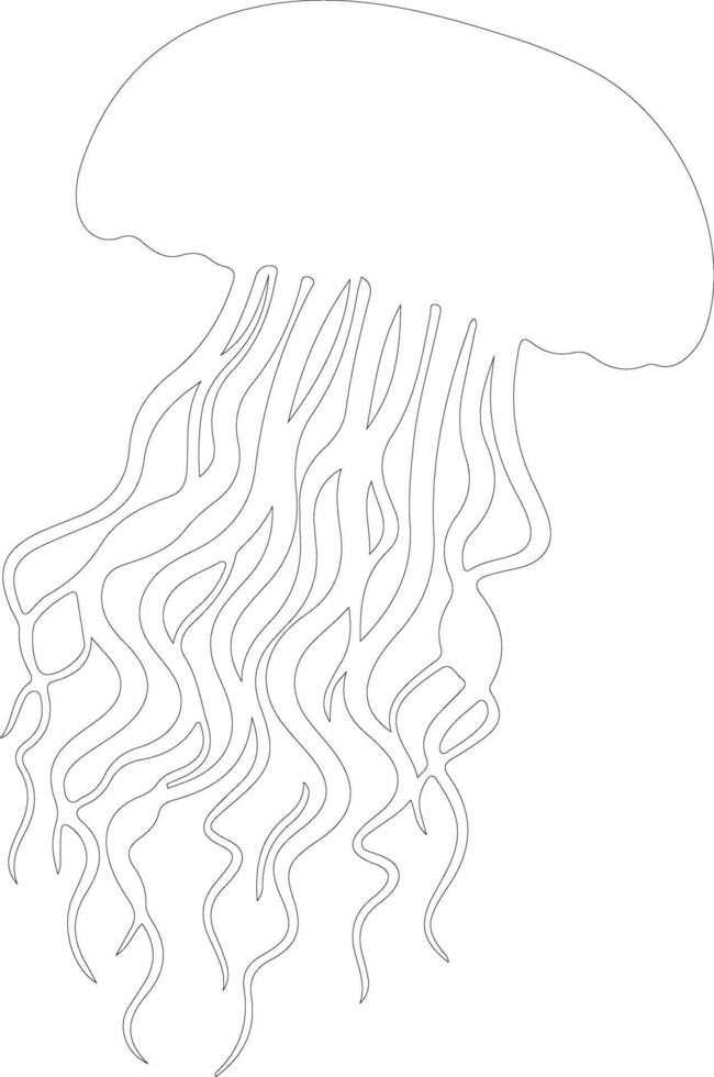 jellyfish  outline silhouette vector