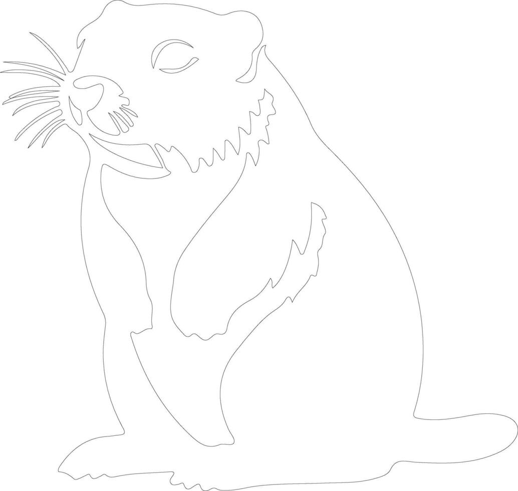 hyrax contorno silueta vector