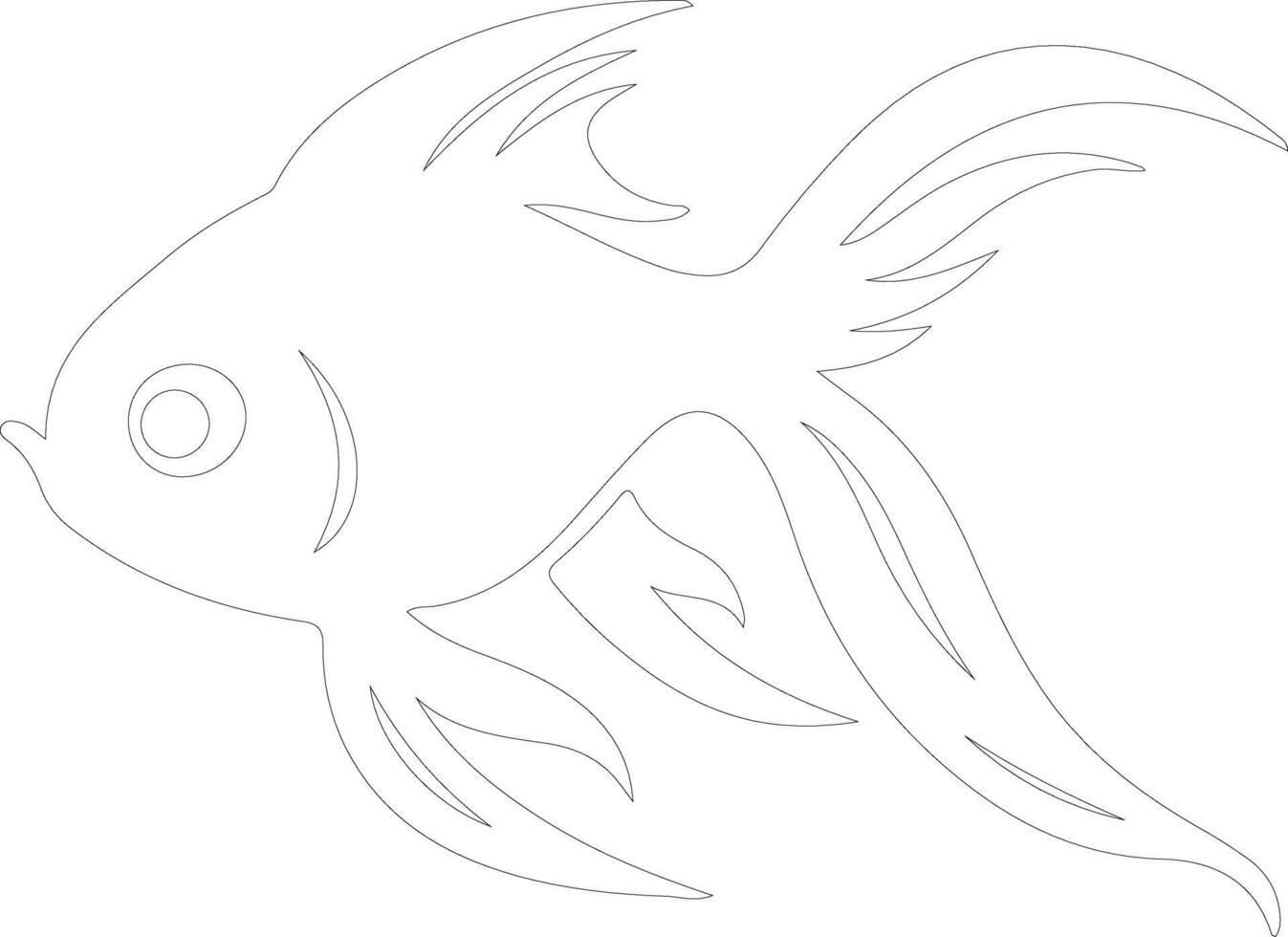 goldfish  outline silhouette vector