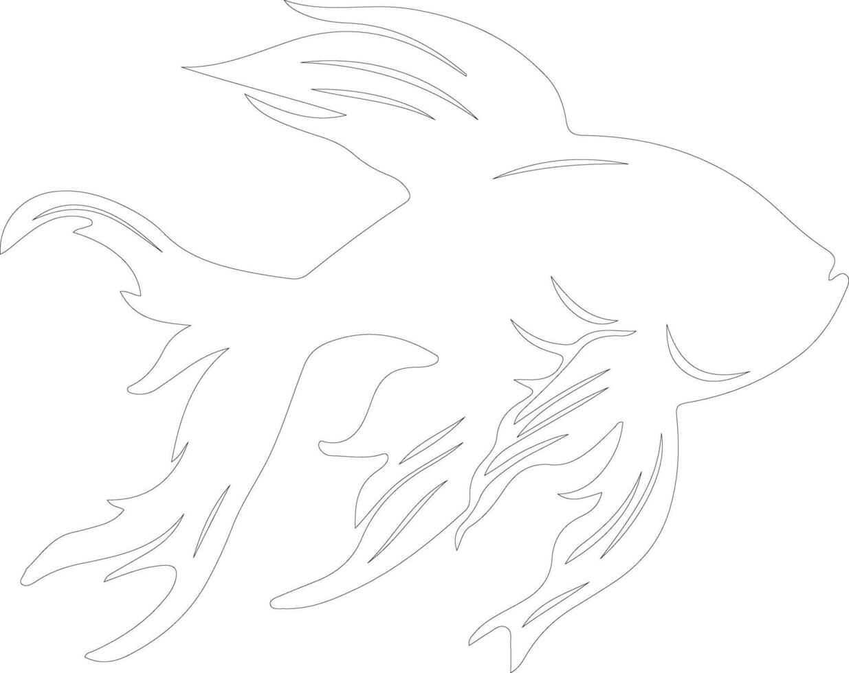 goldfish  outline silhouette vector