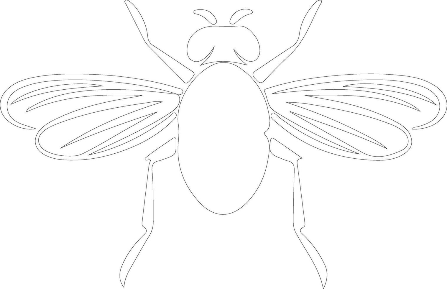 house fly outline silhouette vector