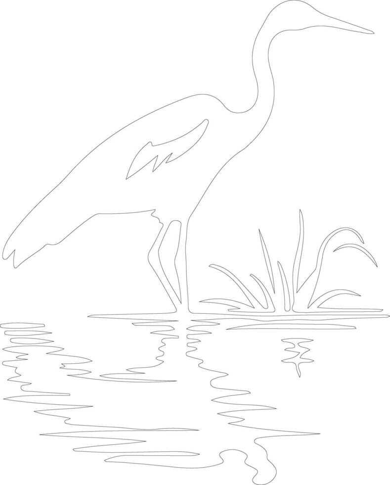 egret    outline silhouette vector