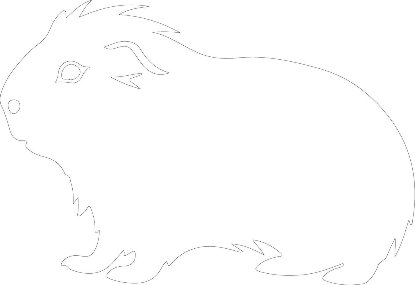 guinea pig  outline silhouette vector