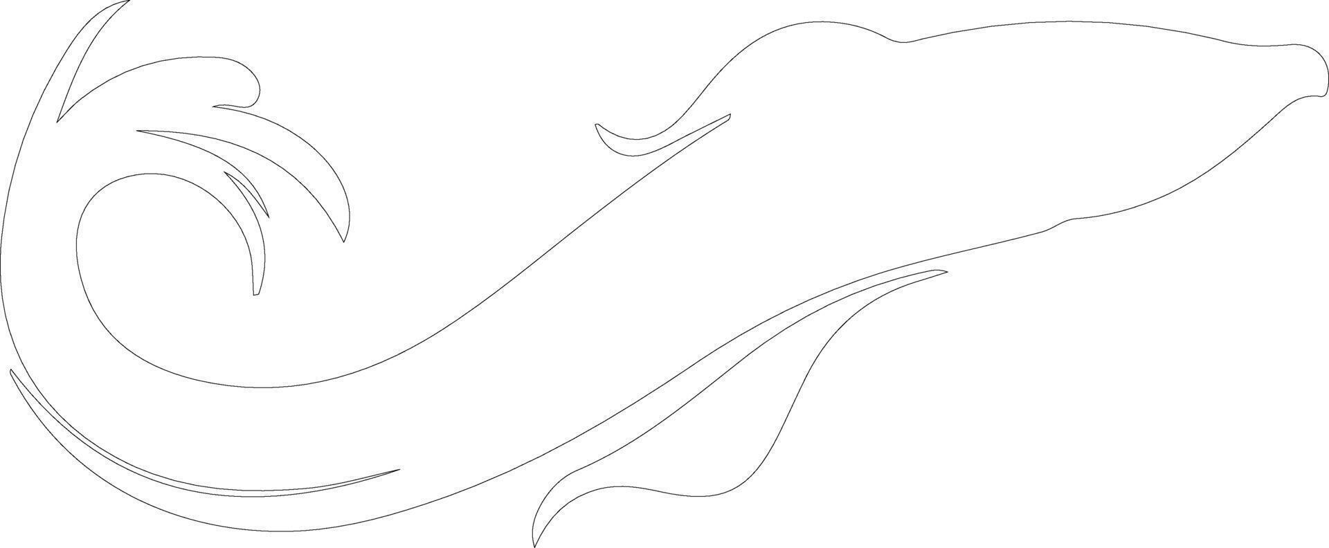 gulper eel  outline silhouette vector