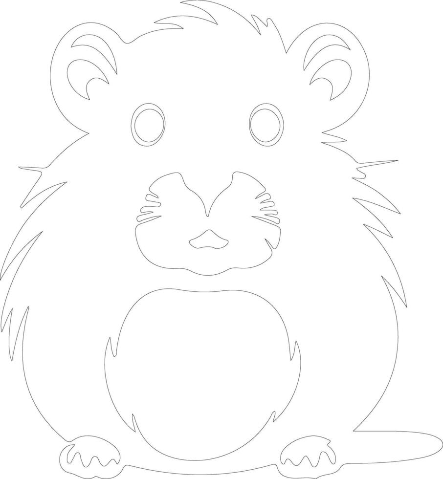 hamster outline silhouette vector