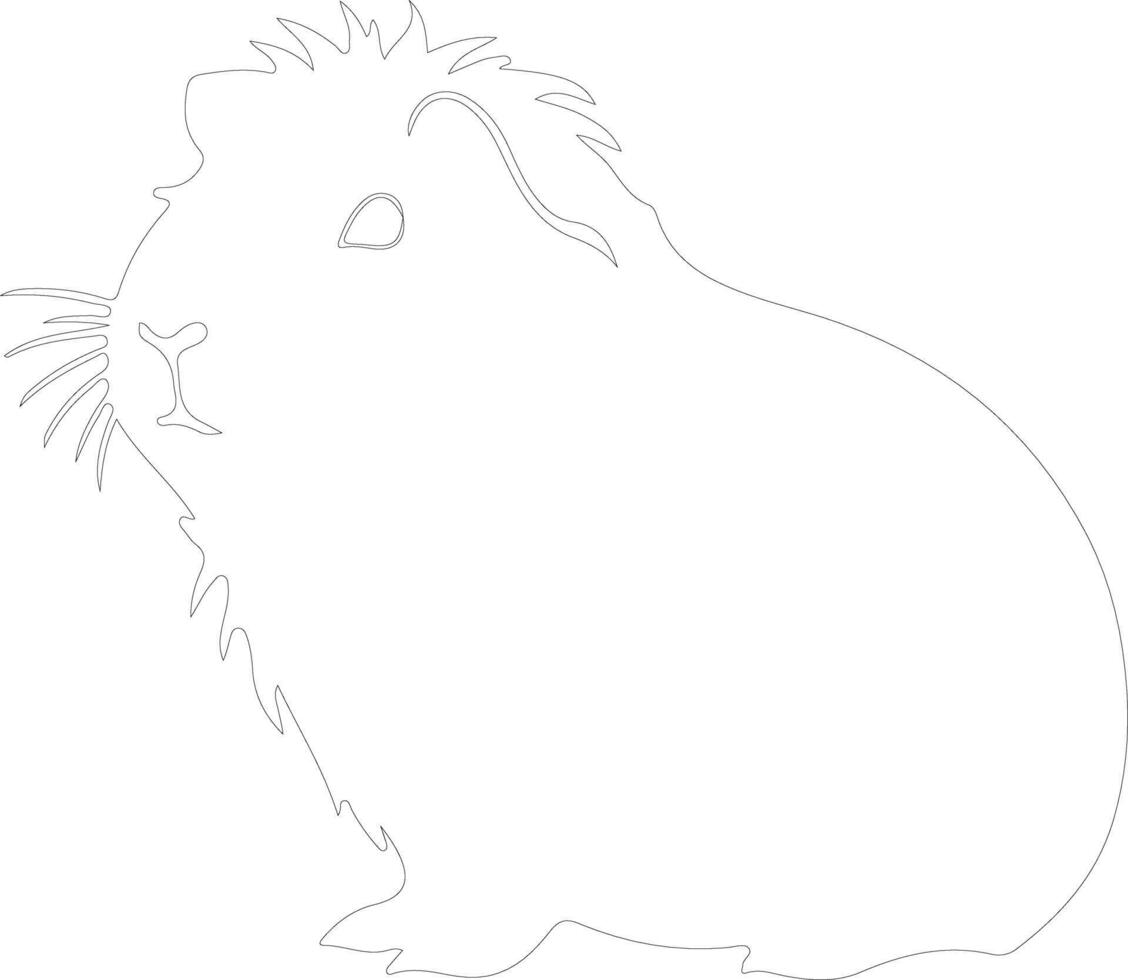 guinea pig outline silhouette vector