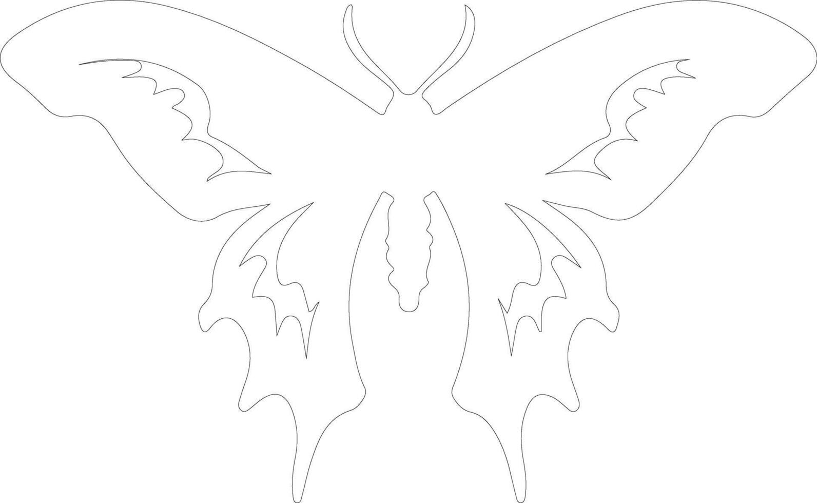 luna moth  outline silhouette vector