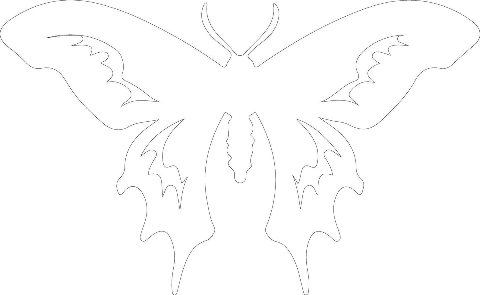 luna moth  outline silhouette vector