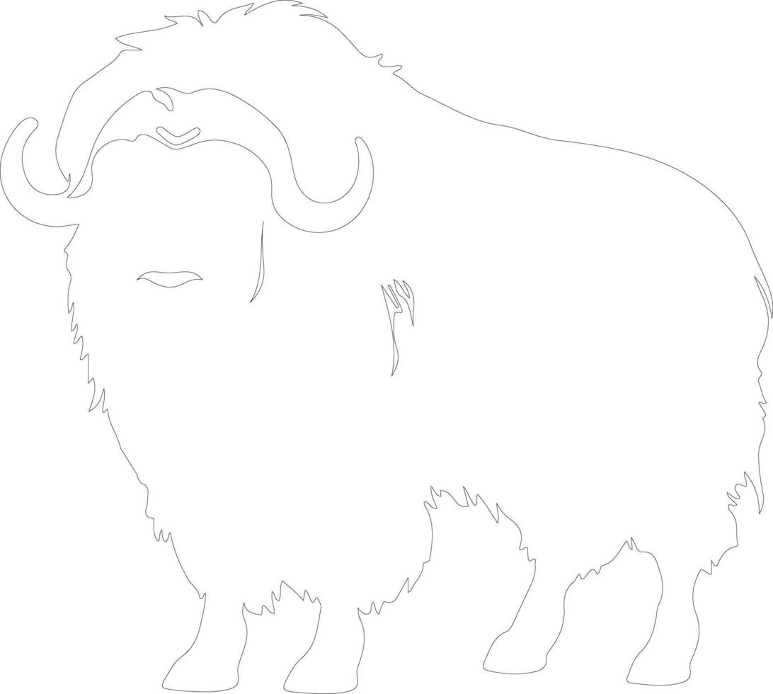 musk ox  outline silhouette vector