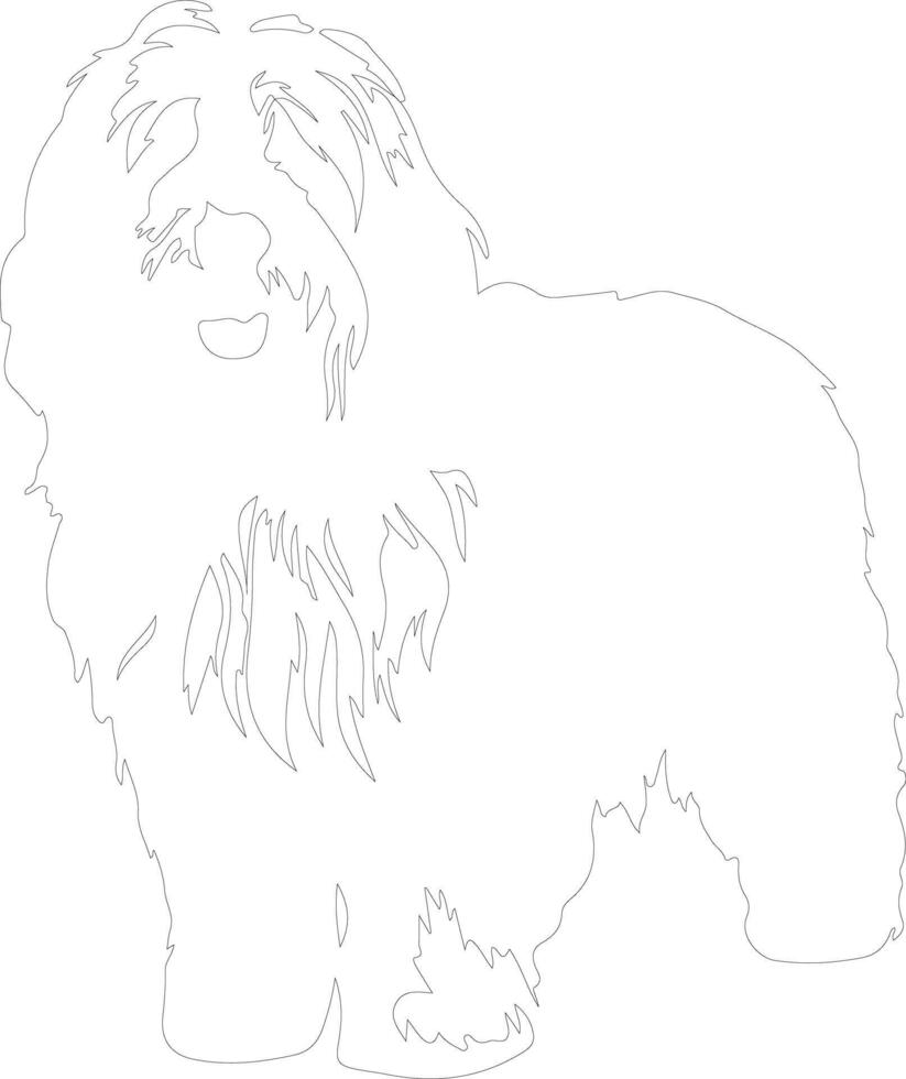 old English sheepdog  outline silhouette vector