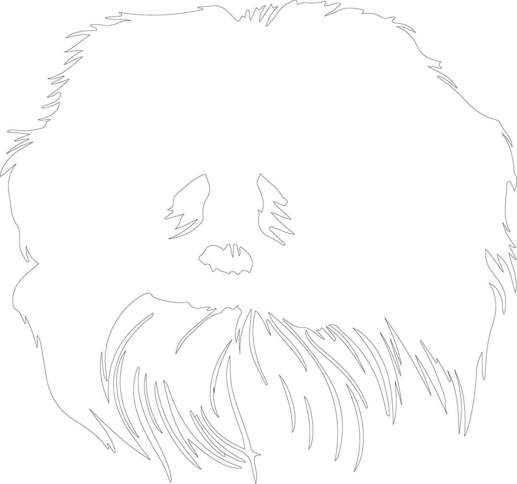 Pekingese  outline silhouette vector