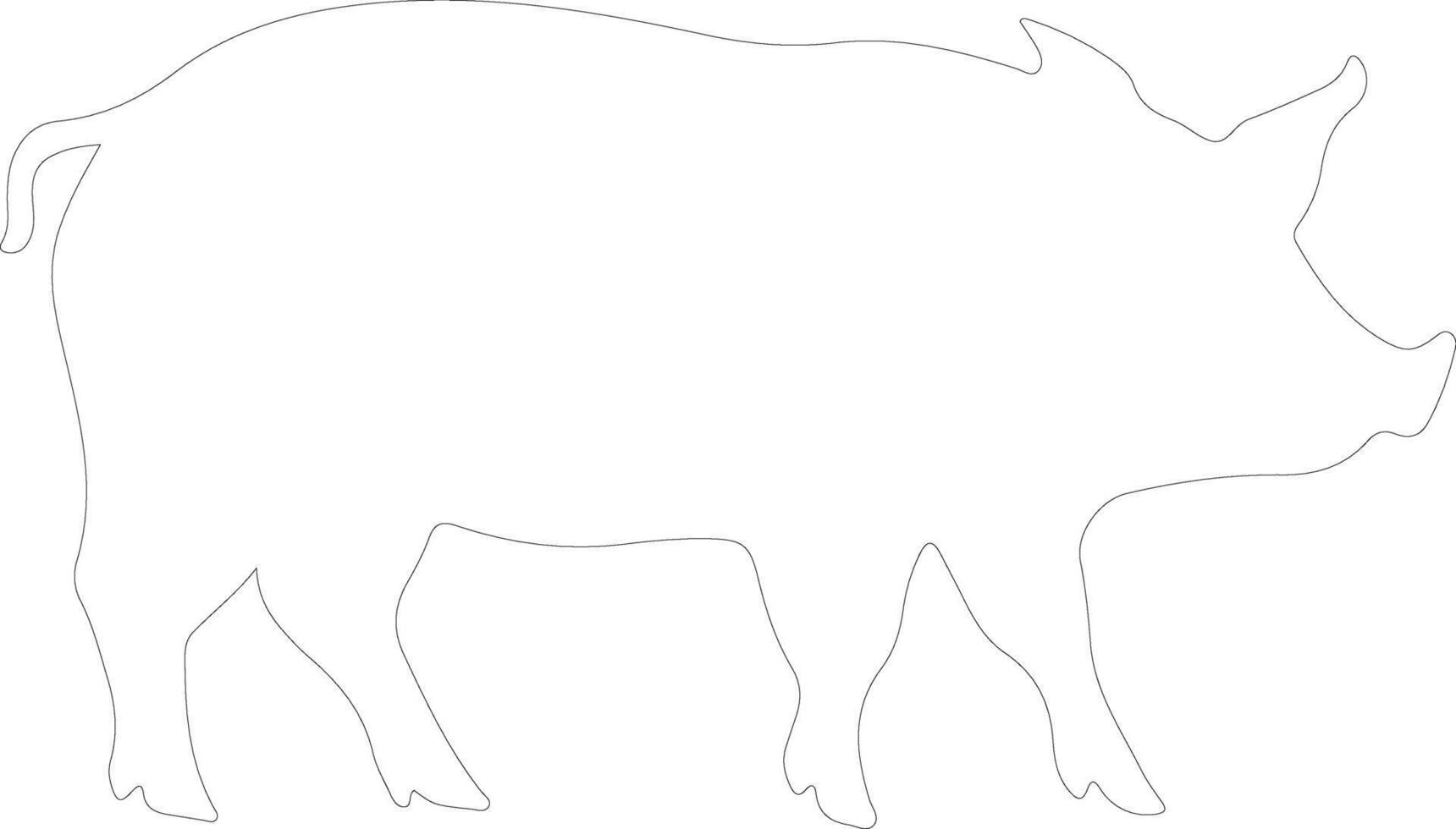 pig  outline silhouette vector