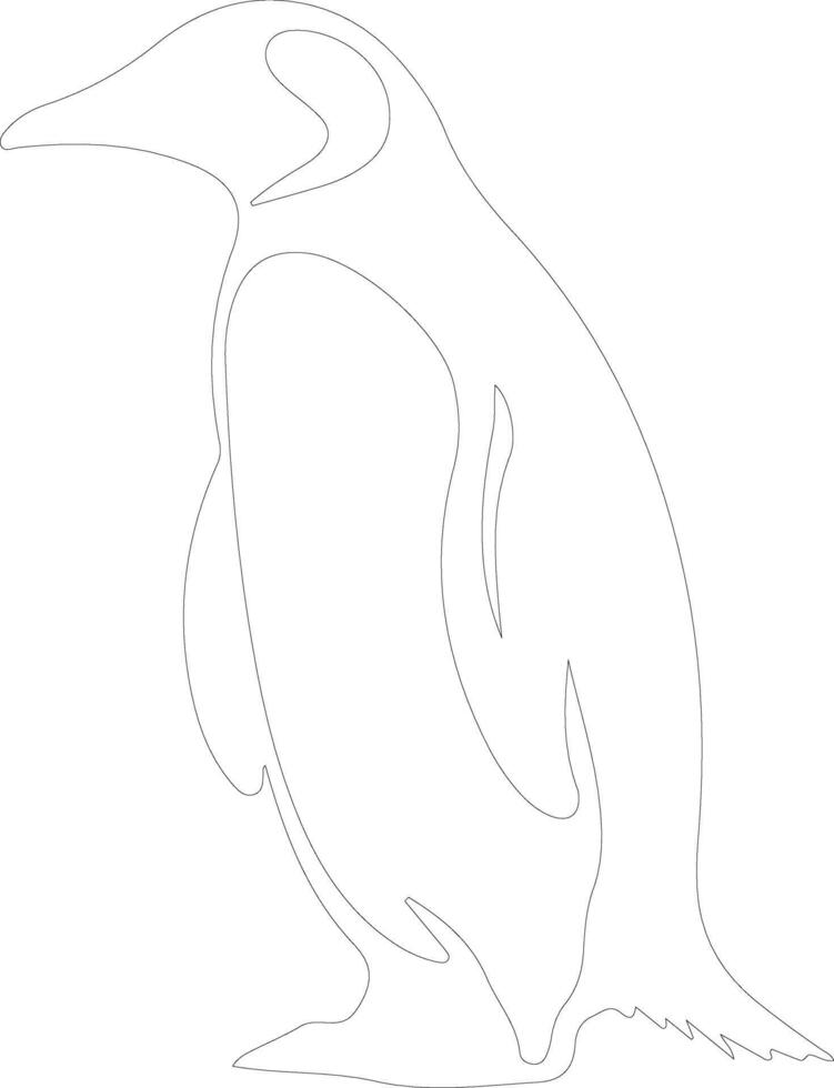 penguin  outline silhouette vector