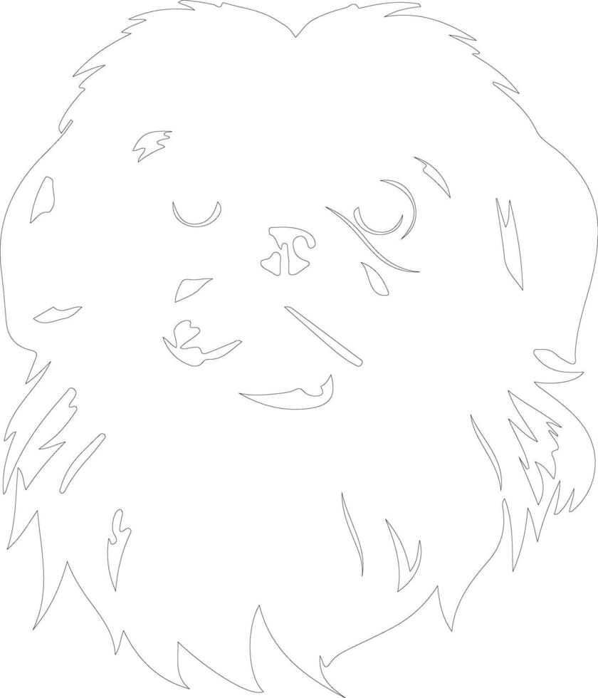 pekingese  outline silhouette vector