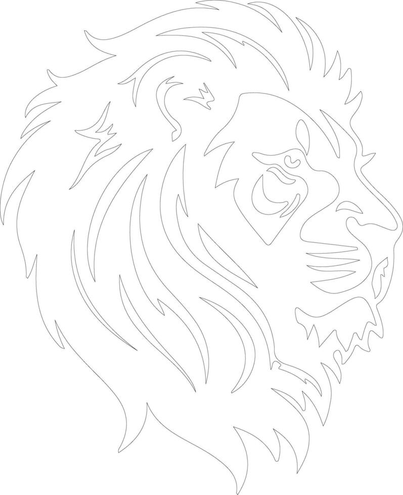 lion  outline silhouette vector