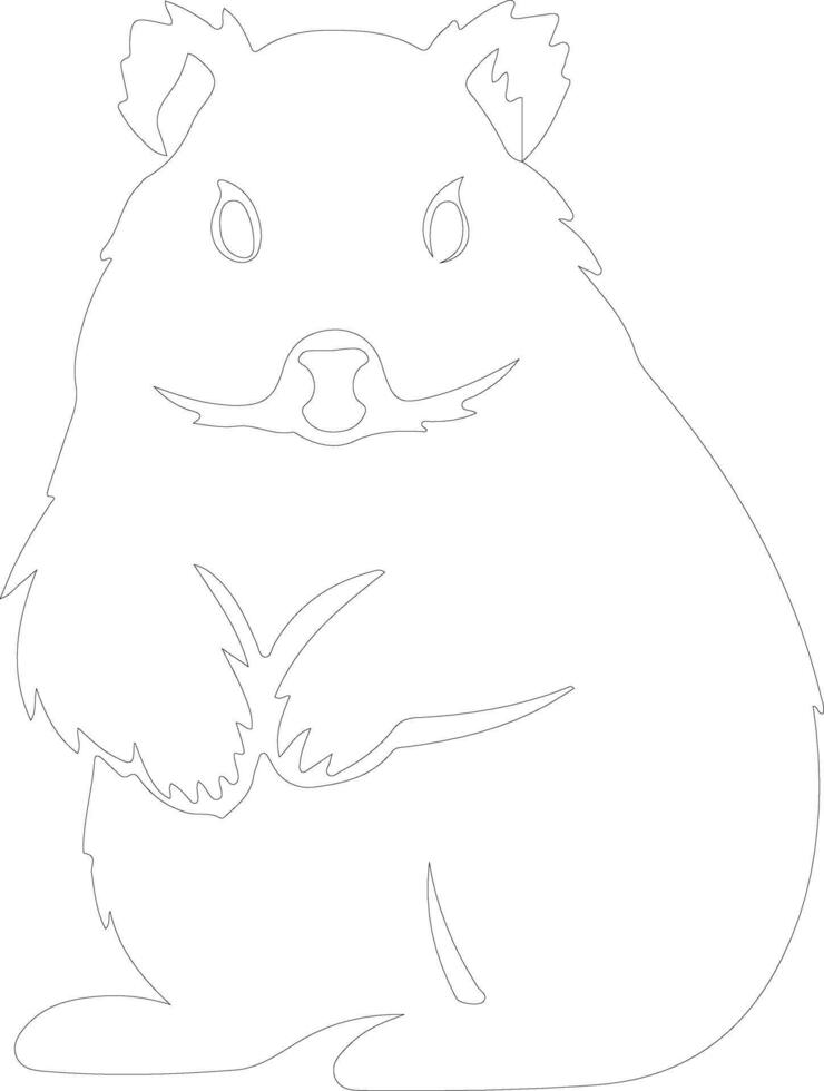 quokka   outline silhouette vector