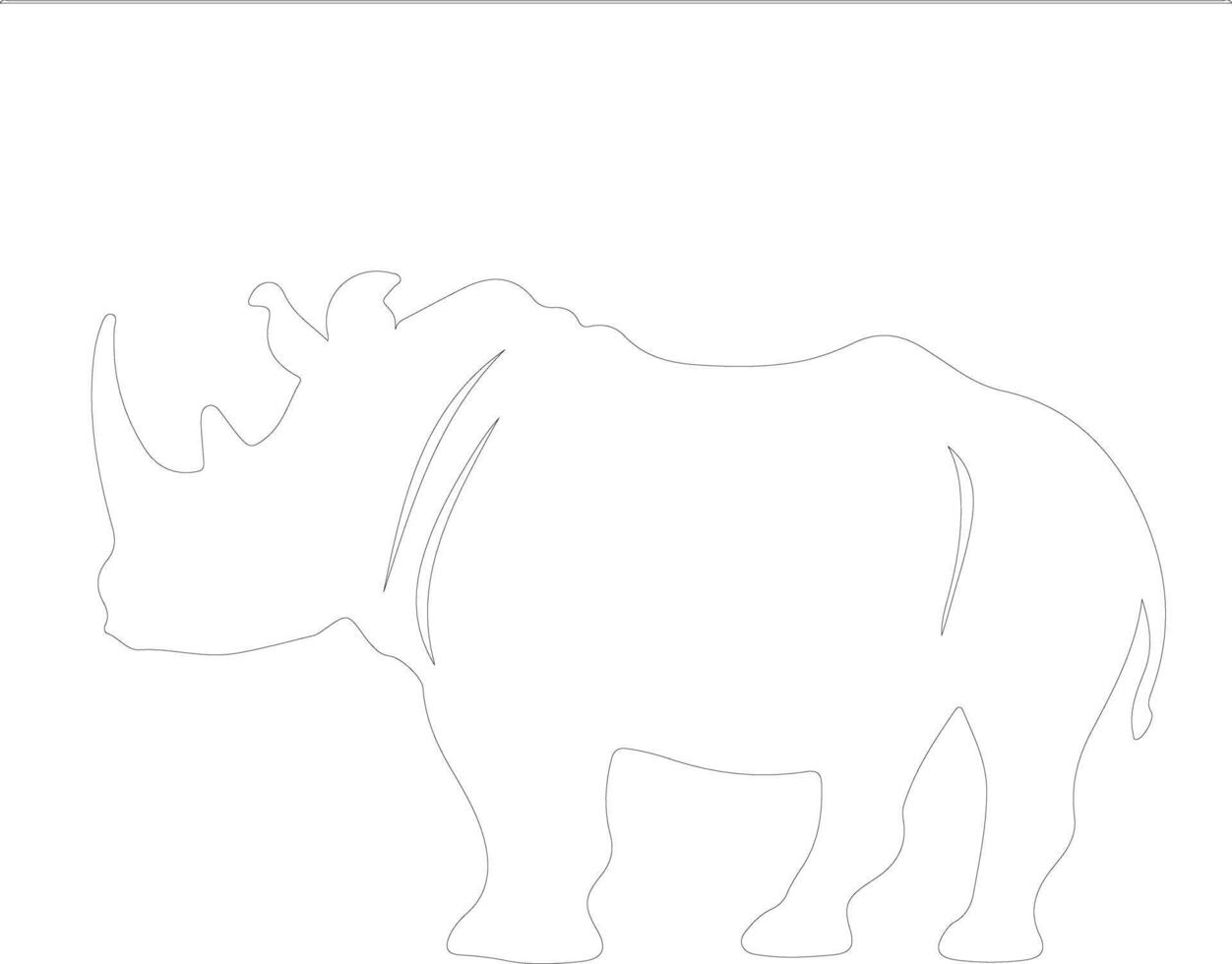 rhinoceros   outline silhouette vector