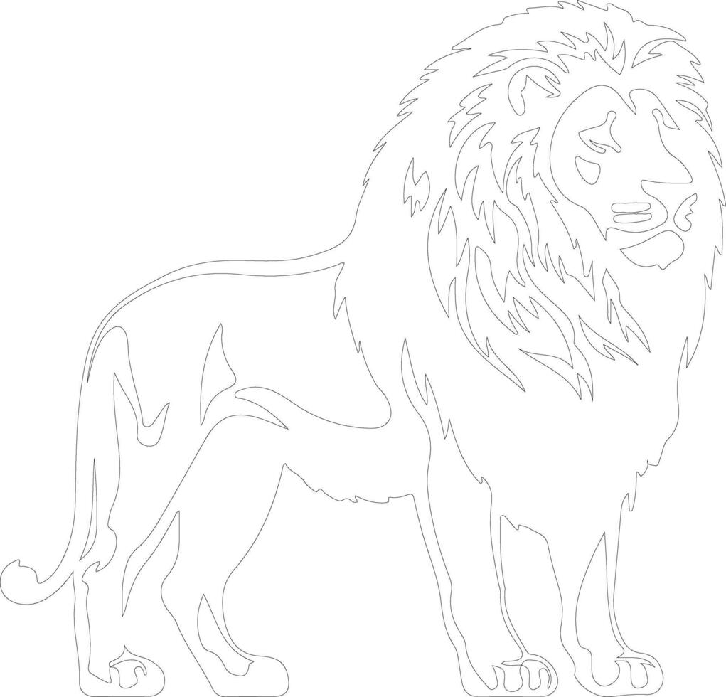 lion  outline silhouette vector