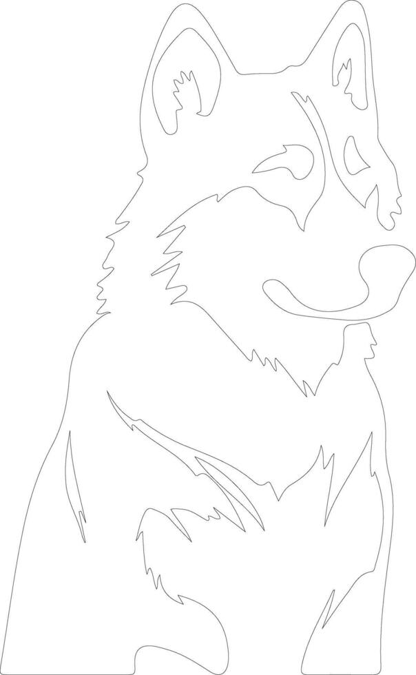 Siberian Husky outline silhouette vector
