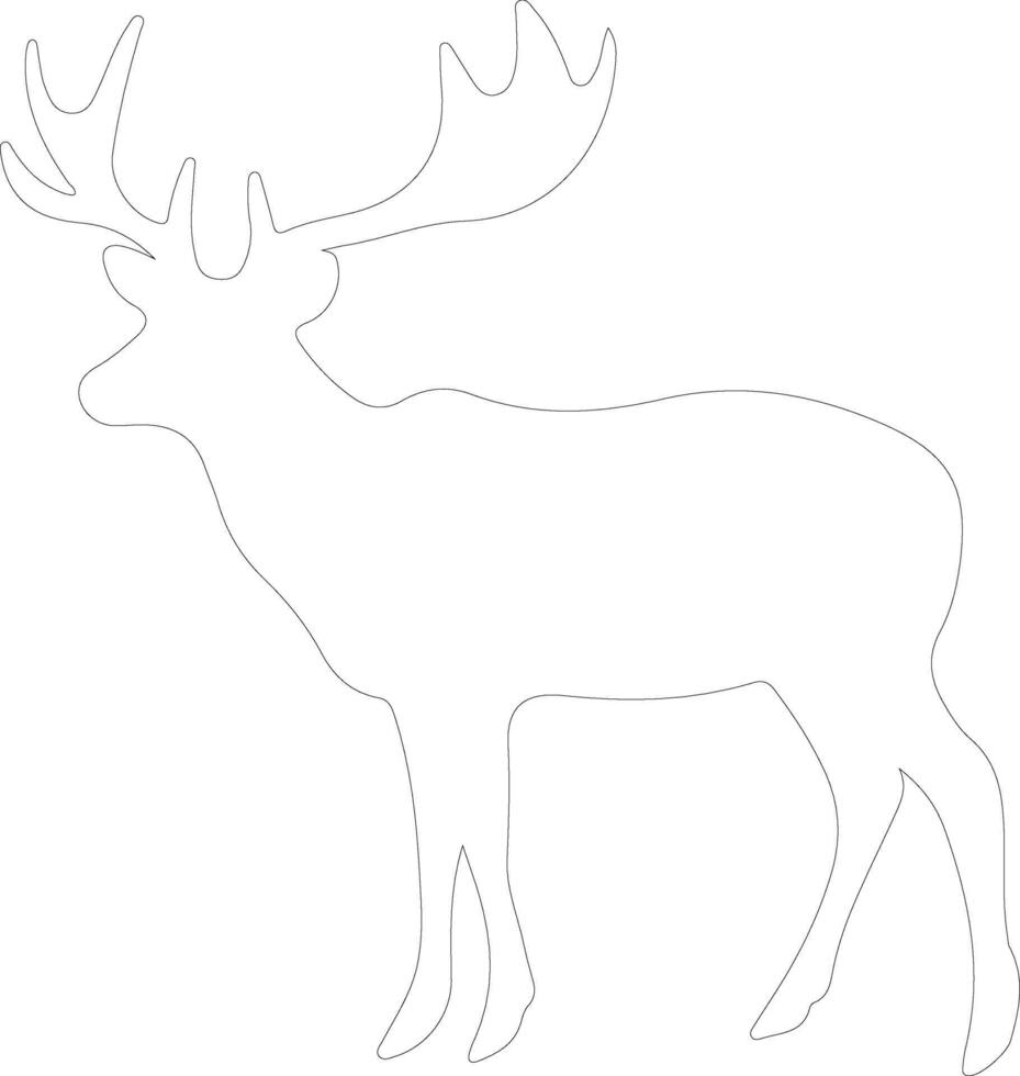 reindeer   outline silhouette vector