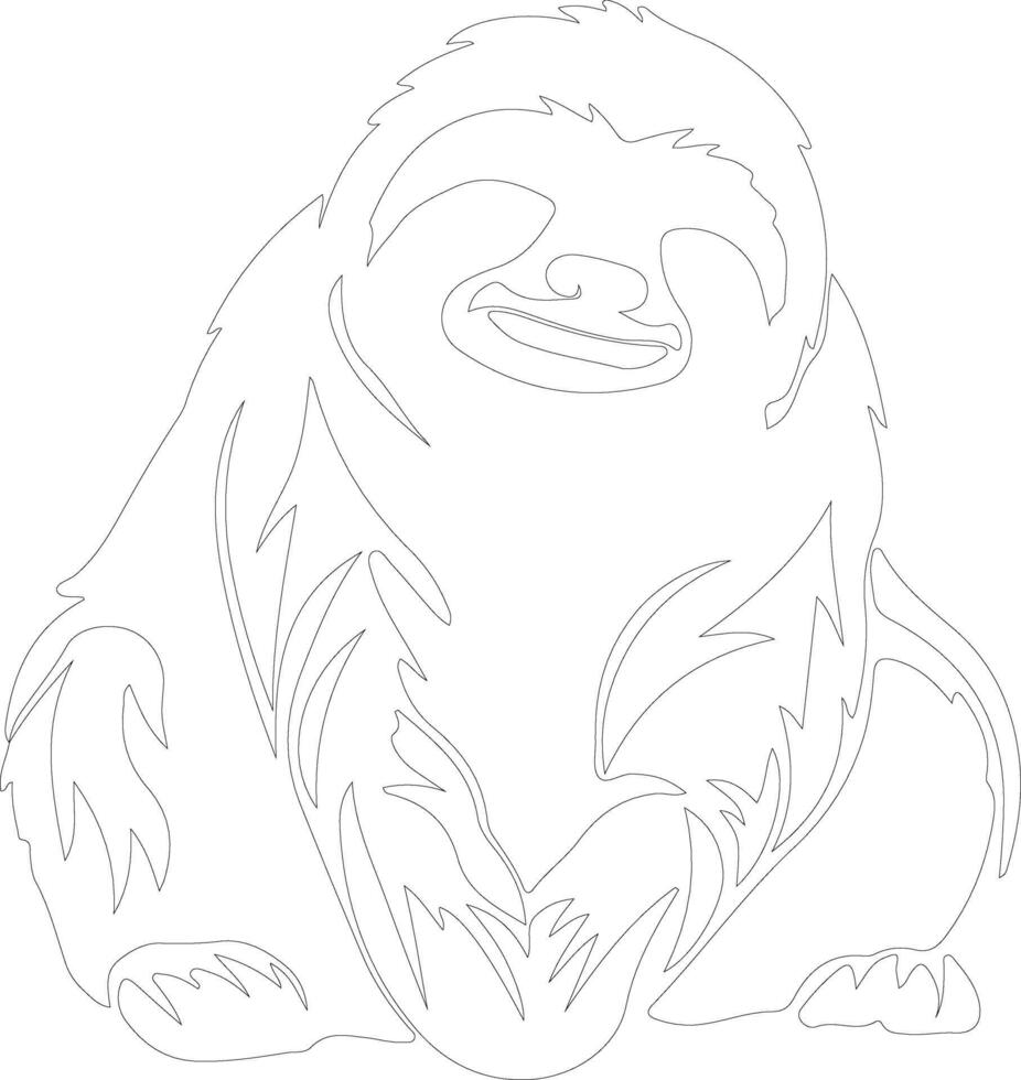 sloth    outline silhouette vector