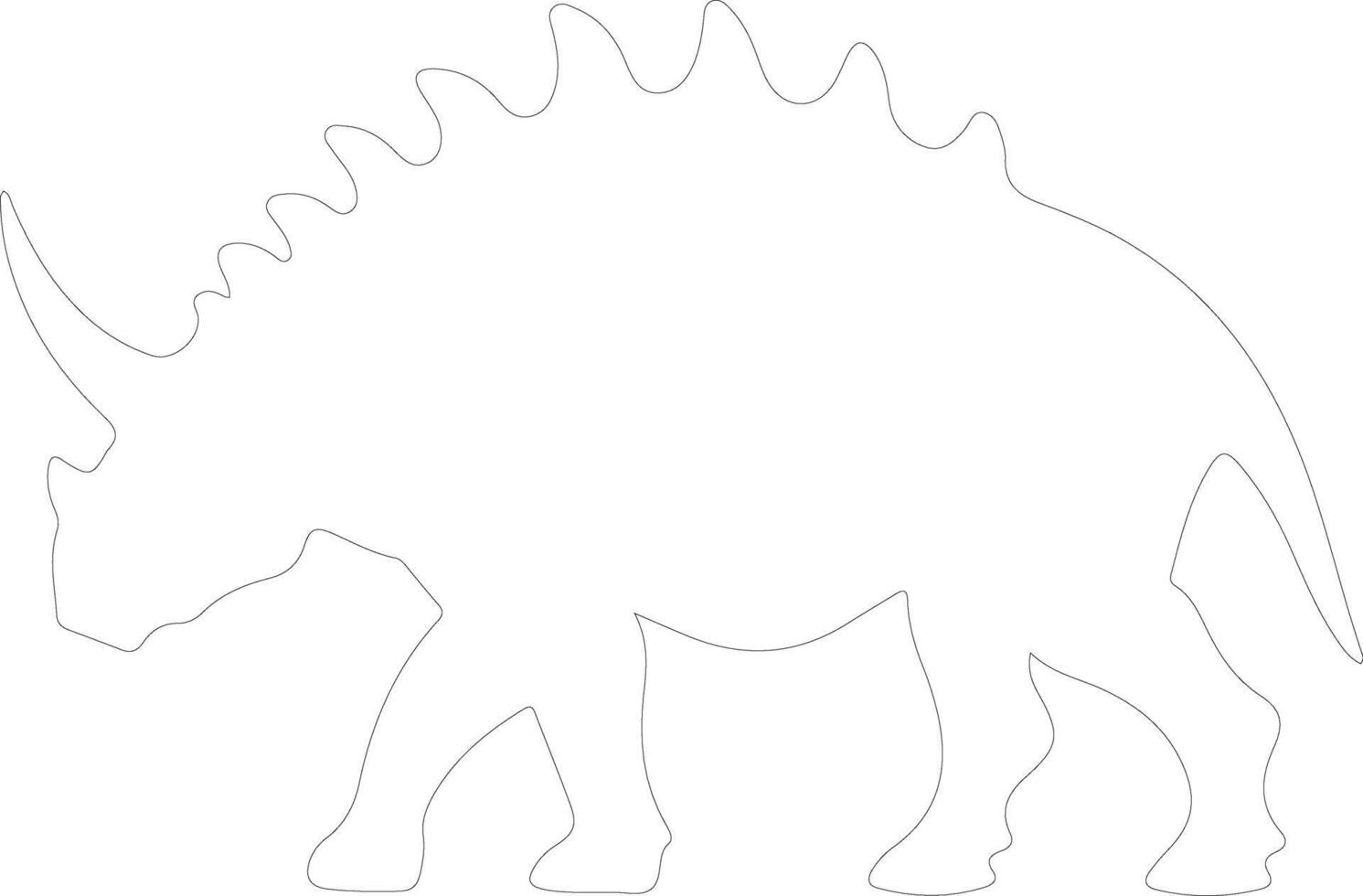 Triceratops   outline silhouette vector