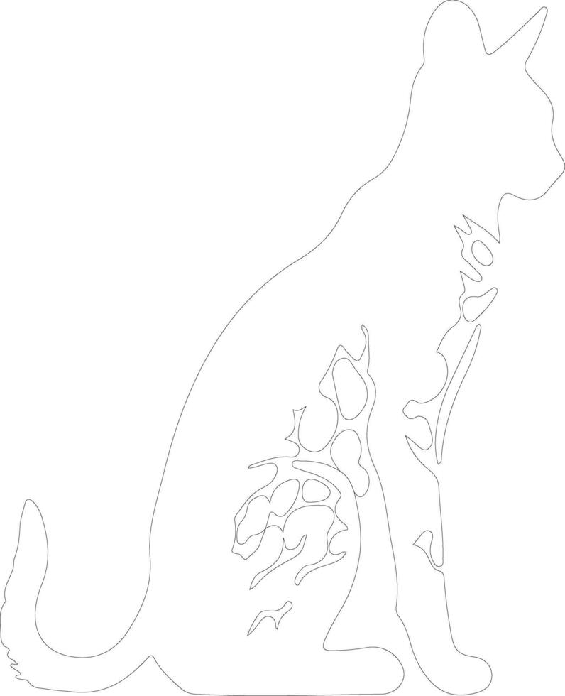 Serval outline silhouette vector
