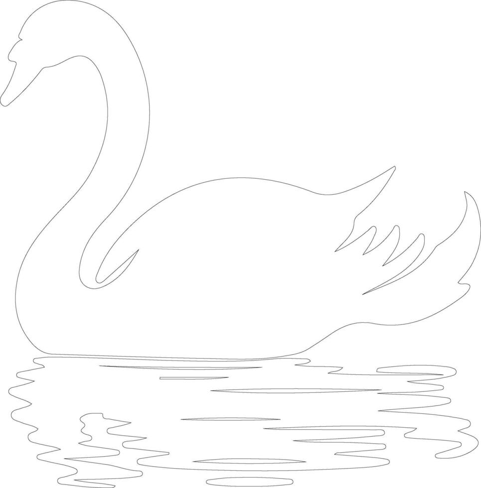 swan   outline silhouette vector