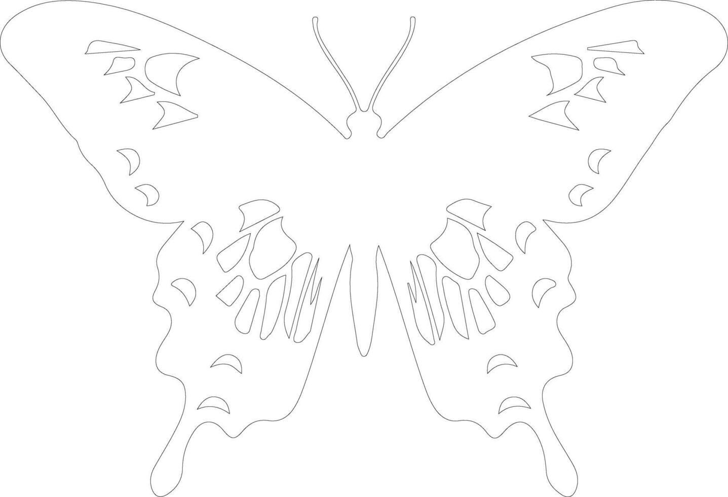 tiger swallowtail butterfly   outline silhouette vector