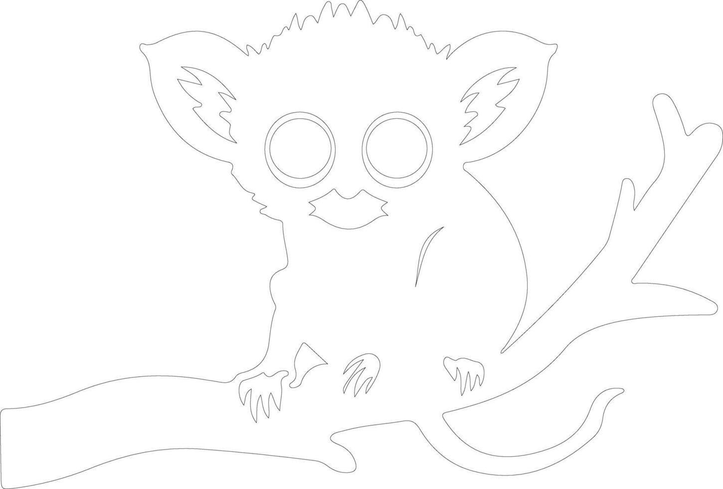 tarsier   outline silhouette vector