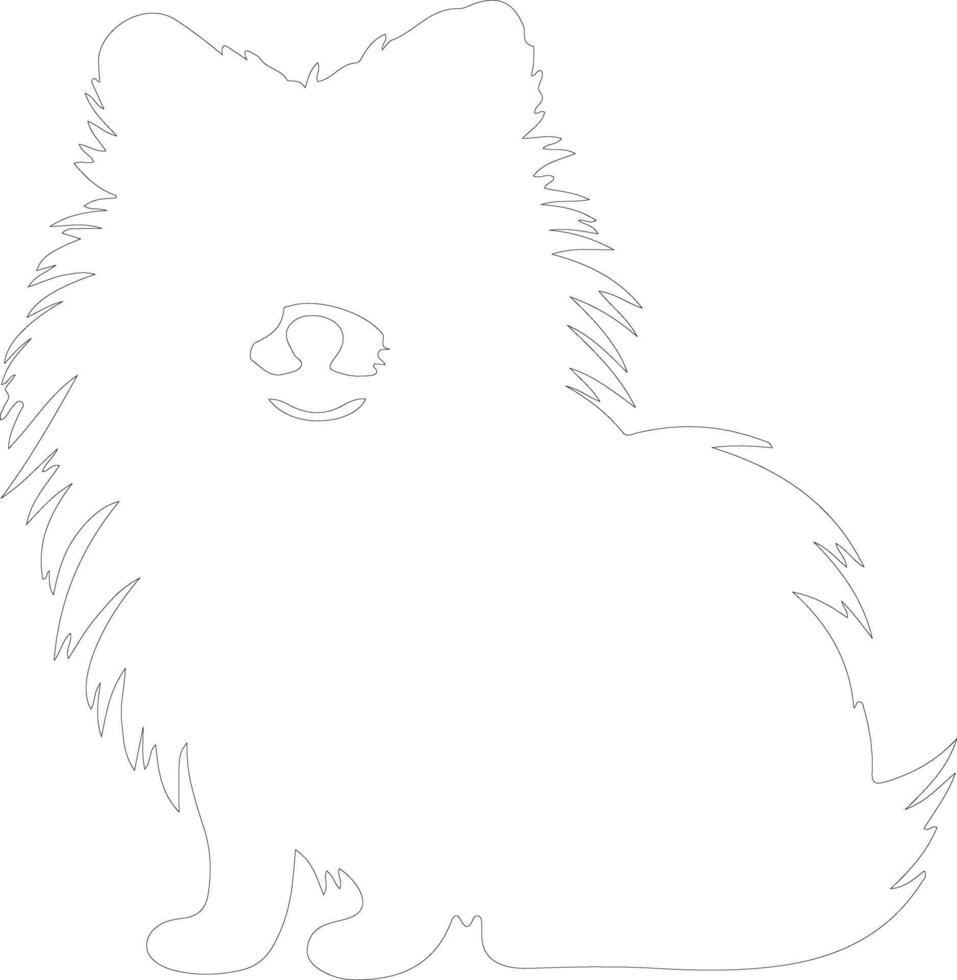 pomeranian    outline silhouette vector