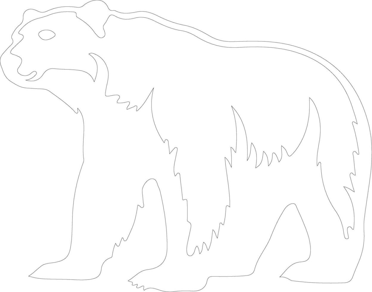 polar bear   outline silhouette vector