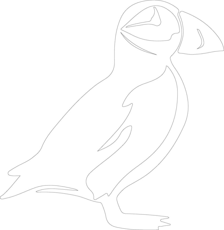 puffin    outline silhouette vector