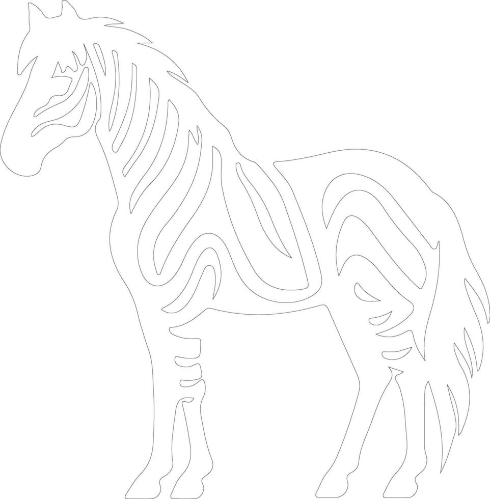 quagga   outline silhouette vector