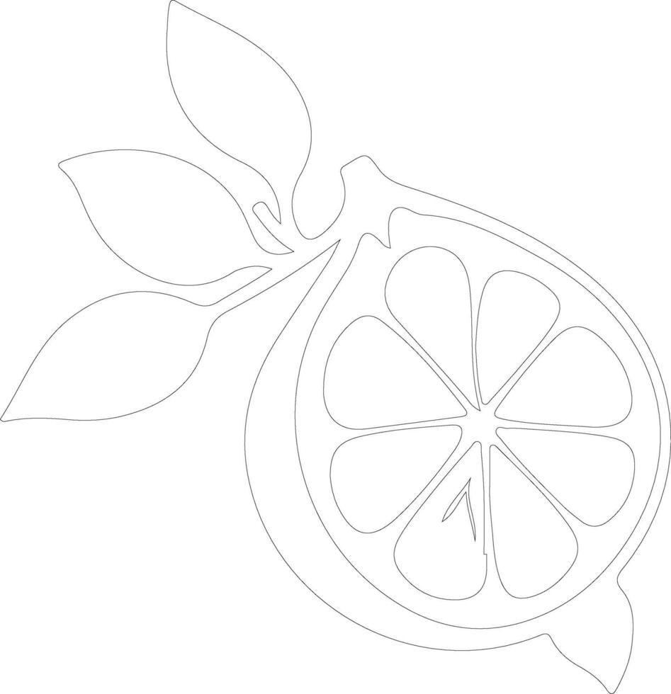 lemon  outline silhouette vector