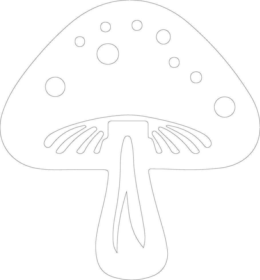 mushroom  outline silhouette vector