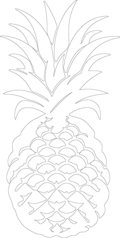 pineapple  outline silhouette vector